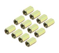 sourcing map M10 x 1 Pitch Carbon Steel Hex Coupling Nuts, 12Pcs 25mm/ 1" Length Fully Threaded Rod Coupling Nut Stud Fine Thread Pipe Connector Fasteners, Colorful