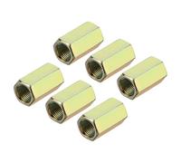 sourcing map M10 x 1 Pitch Carbon Steel Hex Coupling Nuts, 6Pcs 25mm/ 1" Length Fully Threaded Rod Coupling Nut Stud Fine Thread Pipe Connector Fasteners, Colorful