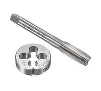 sourcing map M10 x 1mm Metric Tap and Die Set, Machine Thread Screw Tap with Round Threading Die, Tap & Die Kit for Nut Screw Bolt Thread Repair