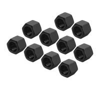 sourcing map M10 x 1mm Pitch Hex Coupling Nuts, 10Pcs 15.5mm/ 0.6" Length Grade 10.9 Carbon Steel Fully Threaded Rod Coupling Nut Stud Fine Thread Pipe Connector Fasteners, Black
