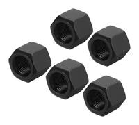sourcing map M10 x 1mm Pitch Hex Coupling Nuts, 5Pcs 15.5mm/ 0.6" Length Grade 10.9 Carbon Steel Fully Threaded Rod Coupling Nut Stud Fine Thread Pipe Connector Fasteners, Black