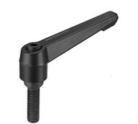 sourcing map M10 x 35mm Handle Adjustable Clamping Lever Thread Push Button Ratchet Male Threaded Stud Knobs Locking Rotating Screw Handles Quick Release Bolt Black