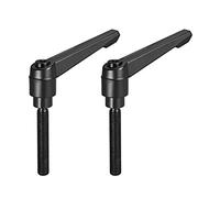 sourcing map M10 x 60mm Handle Adjustable Clamping Lever Thread Push Button Ratchet Male Threaded Stud Knobs Locking Rotating Screw Handles Quick Release Bolt Black 2pcs