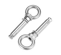 sourcing map M10 x 80 Expansion Eyebolt Eye Nut Screw with Ring 304 Stainless Steel Anchor Raw Bolts 2 Pcs