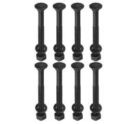 sourcing map M10 x 95mm Carriage Bolt Kit, 12 Set Round Head Square Neck Screws, Carriage Bolts Screws Set Includes Washers and Nuts - Carbon Steel Black Oxide for Fastening Accessories