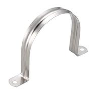 sourcing map M100 Rigid Pipe Strap, 2 Holes 304 Stainless Steel Tension Tube Clip Clamp 4pcs