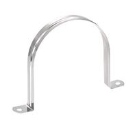 sourcing map M100 Rigid Pipe Strap, 2 Holes Tube Straps 201 Stainless Steel Tension Tube Clip Clamp 4pcs