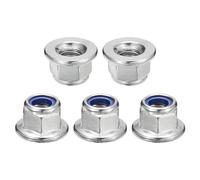 sourcing map M10x1.5mm Flange Nylon Insert Lock Nuts, 50Pcs 304 Stainless Steel Metric Hex Lock Nuts Self Locking Nuts for Industrial Construction Fasteners