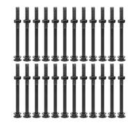 sourcing map M10x130mm Square Neck Carriage Bolts with Nuts & Washers, 25Set 304 Stainless Steel Round Head Square Neck Coach Bolt Screws, Black