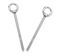 sourcing map M10x150mm Eye Hooks 7.7x1.6x1.6 Inch 304 Stainless Steel Eye Bolts Hammock Hooks for Screw Eyes Hanging Swing, Yoga Hammock Stand, Pack of 2