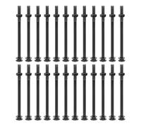 sourcing map M10x165mm Square Neck Carriage Bolts with Nuts & Washers, 25Set 304 Stainless Steel Round Head Square Neck Coach Bolt Screws, Black