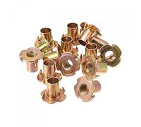 sourcing map M10x18mm T-Nuts 4 Pronged Tee Nut Carbon Steel Threaded Inserts for Wood 48pcs