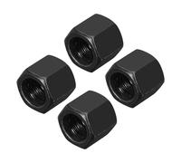 sourcing map M10x1mm Pitch Hex Coupling Nuts, 4Pcs 15mm / 0.6" Length Grade 10.9 Carbon Steel Fully Threaded Rod Coupling Nut Stud Fine Thread Pipe Connector Fasteners, Black