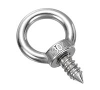 sourcing map M10x20mm Eye Hooks 2.5x1.6x1.6 Inch 304 Stainless Steel Eye Bolts Hammock Hooks for Screw Eyes Hanging Swing, Yoga Hammock Stand, Pack of 1