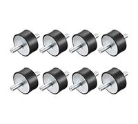 sourcing map M10x28mm Rubber Mounts, 8pcs Anti Vibration Isolator Studs Shock Absorber Male for Air Compressors, Garage Motor, Diesel Engines, 50x25mm