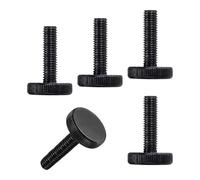 sourcing map M10x50mm Knurled Thumb Screws, Black Steel Flat Head Thumb Screws Zinc Plated Metric Knurled Head Bolts Grip Knobs Hand Tighten Thread Fasteners, 5 Pcs