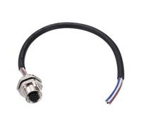 sourcing map M12 5 Pin Female Aviation Connector Cable, 0.7ft Panel Mount Electrical Connector Adapter Female Cordset 60V 4A