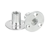 sourcing map M12 Brad Hole Tee Nut, 10pcs Carbon Steel Round Base Screw-in T-Nuts Furniture Hardware Flange Female Thread Insert Nuts