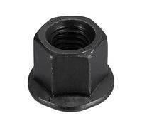 sourcing map M12 Flange Hex Nut, Grade 10.9 Carbon Steel Black Oxide Finished Hex Flange Nut for Machinery