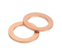 sourcing map M12 Flat Washer, 20 Pcs Copper Ring Flat Washers 18mm OD Metal Sealing Gasket Ring for Screws Bolts Nuts