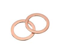 sourcing map M12 Flat Washer, 26 Pcs Copper Ring Flat Washers 16mm OD 1mm Thick Metal Sealing Gasket Ring for Screws Bolts Nuts