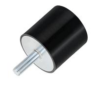 sourcing map M12 Thread Rubber Mounts, Vibration Isolators, Cylindrical Shock Absorber with Studs 60 x 60mm