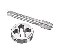 sourcing map M12 x 0.75mm Metric Tap and Die Set, Machine Thread Screw Tap with Round Threading Die, Tap & Die Kit for Nut Screw Bolt Thread Repair