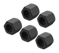sourcing map M12 x 1.25 Pitch Carbon Steel Hex Coupling Nuts, 5Pcs 18mm/ 0.7" Length Fully Threaded Rod Coupling Nut Stud Fine Thread Pipe Connector Fasteners, Black