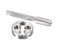 sourcing map M12 x 1.25mm Metric Tap and Die Set, Machine Thread Screw Tap with Round Threading Die, Tap & Die Kit for Nut Screw Bolt Thread Repair