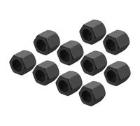 sourcing map M12 x 1.25mm Pitch Hex Coupling Nuts, 10Pcs 18mm/ 0.7" Length Grade 10.9 Carbon Steel Fully Threaded Rod Coupling Nut Stud Fine Thread Pipe Connector Fasteners, Black