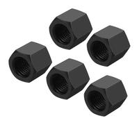 sourcing map M12 x 1.5mm Pitch Hex Coupling Nuts, 5Pcs 18mm/ 0.7" Length Grade 10.9 Carbon Steel Fully Threaded Rod Coupling Nut Stud Fine Thread Pipe Connector Fasteners, Black