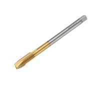 sourcing map M12 x 1.75 H2 Metric Spiral Point Thread Tap, 130mm (5.1") Extra Long Screw Tap Threading Tapping Tool, Titanium Coated 6542 High Speed Steel Machine Taps Tapping Bit