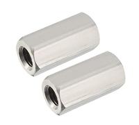 sourcing map M12 X 1.75-Pitch 40mm Length 304 Stainless Steel Metric Hex Coupling Nut, 2-Pack