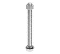 sourcing map M12 x 120mm 304 Stainless Steel Hex Head Screws Bolts, Nuts, Flat & Lock Washers Assortment Kit, Fully Threaded, Bright Finish for Home, Electronic, Machine, 1 Sets