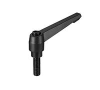 sourcing map M12 x 25mm Handle Adjustable Clamping Lever Thread Push Button Ratchet Male Threaded Stud Knobs Quick Release Screw Handles Bolts with Locking Lever Black