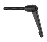 sourcing map M12 x 80mm Adjustable Knobs Handle Male Thread Push Button Ratchet Quick Release Locking Rotating Bolt for Lathe Machinery, Black