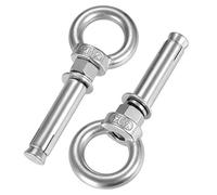 sourcing map M12 x 90 Expansion Eyebolt Eye Nut Screw with Ring 304 Stainless Steel Anchor Raw Bolts 2 Pcs