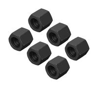 sourcing map M12x1.25mm Pitch Hex Coupling Nuts, 6Pcs 18mm / 0.7" Length Grade 10.9 Carbon Steel Fully Threaded Rod Coupling Nut Stud Fine Thread Pipe Connector Fasteners, Black
