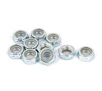 sourcing map M12x1.25mm Zinc Plated Self-Locking Nylon Insert Hex Lock Nut 10pcs