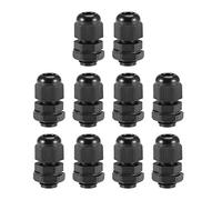 sourcing map M12x1.5 Cable Gland 2mm-5mm Wire Hole Waterproof Nylon Joint Adjustable Locknut with Washer Black 10pcs