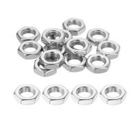 sourcing map M12x1.5mm Hex Nuts, 18Pcs 304 Stainless Steel Metric Fine Thread Hexagon Lock Nuts Fasteners for Machinery Automotive Industrial Use, 18mm / 0.71" Width 6mm / 0.24" Height