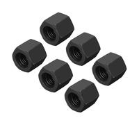 sourcing map M12x1.5mm Pitch Hex Coupling Nuts, 6Pcs 18mm / 0.7" Length Grade 10.9 Carbon Steel Fully Threaded Rod Coupling Nut Stud Fine Thread Pipe Connector Fasteners, Black