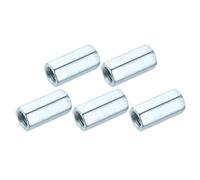 sourcing map M12x1.75mm Coupling Nuts, 5 Pcs Carbon Steel Galvanized Hex Rod Coupling Nuts Threaded Rod Connectors for Industrial Construction Fasteners, White