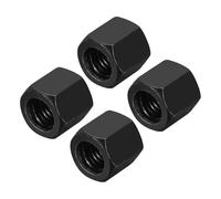 sourcing map M12x1.75mm Pitch Hex Coupling Nuts, 4Pcs 18mm / 0.7" Length Grade 10.9 Carbon Steel Fully Threaded Rod Coupling Nut Stud Coarse Thread Pipe Connector Fasteners, Black