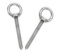 sourcing map M12x100mm Eye Hooks 5.9x2x2 Inch 304 Stainless Steel 2pcs | Eye Bolts,Hammock Hooks,for Screw Eyes Hanging Swing,Yoga Hammock Stand