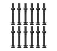 sourcing map M12x100mm Square Neck Carriage Bolts with Nuts & Washers, 12Set 304 Stainless Steel Round Head Square Neck Coach Bolt Screws, Black