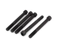 sourcing map M12x120mm 12.9 Alloy Steel Hex Socket Screws Partially Threaded Bolt Black 5Pcs