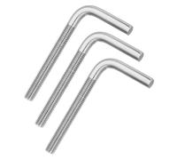 sourcing map M12x120mm 7/L-Shaped Right Angle Bolt Screw, 304 Stainless Steel L Shape Foundation Bolt Long Square Bend Screw, 3 Pcs