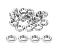 sourcing map M12x1mm Hex Nuts, 24Pcs 304 Stainless Steel Metric Fine Thread Hexagon Lock Nuts Fasteners 18mm/0.71" Width, 6mm/0.24" Height for Machinery Automotive Industrial Use