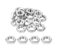 sourcing map M12x1mm Hex Nuts, 24Pcs 304 Stainless Steel Metric Fine Thread Hexagon Lock Nuts Fasteners 19mm/0.75" Width, 6mm/0.24" Height for Machinery Automotive Industrial Use
